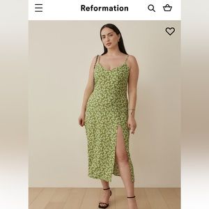Reformation Crimini Dress in Fennel